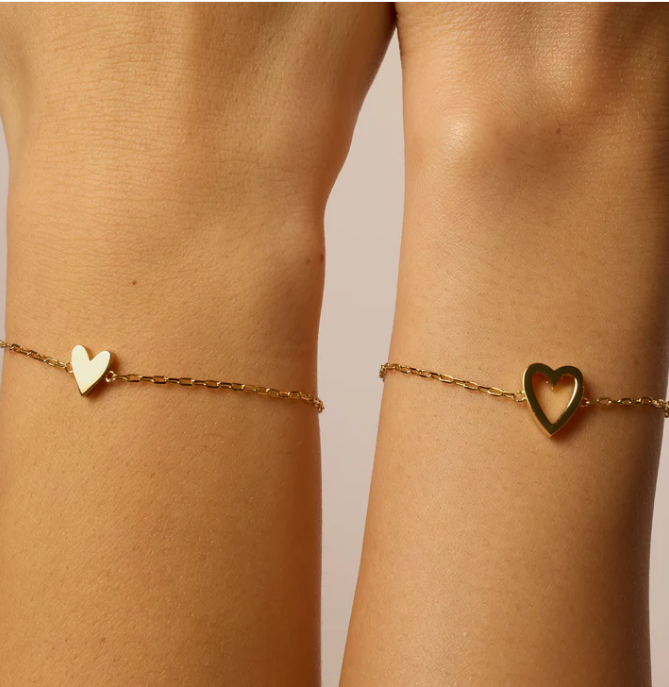 MADRE FIGLIA - BRACCIALETTI A CUORE COORDINATI